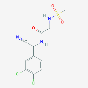 molecular formula C11H11Cl2N3O3S B2542826 N-[cyano(3,4-dichlorophenyl)methyl]-2-methanesulfonamidoacetamide CAS No. 1445229-51-5