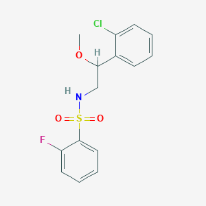 molecular formula C15H15ClFNO3S B2542853 N-(2-(2-chlorophenyl)-2-methoxyethyl)-2-fluorobenzenesulfonamide CAS No. 1798485-71-8
