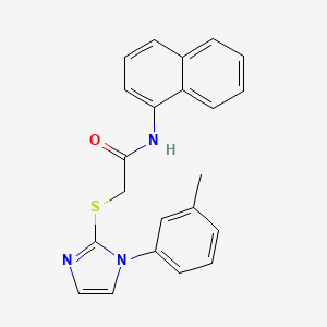 2-{[1-(3-methylphenyl)-1H-imidazol-2-yl]sulfanyl}-N-(naphthalen-1-yl)acetamide