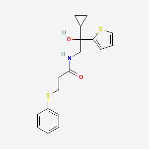 N-(2-cyclopropyl-2-hydroxy-2-(thiophen-2-yl)ethyl)-3-(phenylthio)propanamide