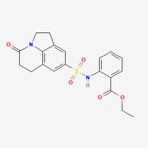 ethyl 2-(4-oxo-2,4,5,6-tetrahydro-1H-pyrrolo[3,2,1-ij]quinoline-8-sulfonamido)benzoate