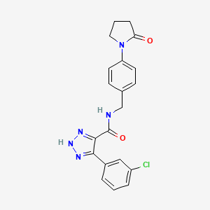 4-(3-chlorophenyl)-N-(4-(2-oxopyrrolidin-1-yl)benzyl)-1H-1,2,3-triazole-5-carboxamide