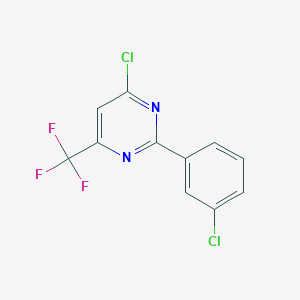 molecular formula C11H5Cl2F3N2 B2542883 4-Chloro-2-(3-chlorophenyl)-6-(trifluoromethyl)pyrimidine CAS No. 1443978-20-8