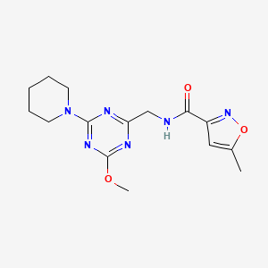 N-((4-methoxy-6-(piperidin-1-yl)-1,3,5-triazin-2-yl)methyl)-5-methylisoxazole-3-carboxamide