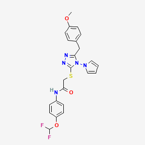 N-(4-(difluoromethoxy)phenyl)-2-((5-(4-methoxybenzyl)-4-(1H-pyrrol-1-yl)-4H-1,2,4-triazol-3-yl)thio)acetamide