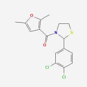 (2-(3,4-Dichlorophenyl)thiazolidin-3-yl)(2,5-dimethylfuran-3-yl)methanone