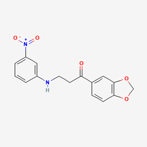 molecular formula C16H14N2O5 B2542901 1-(1,3-Benzodioxol-5-yl)-3-(3-nitroanilino)-1-propanone CAS No. 883793-84-8