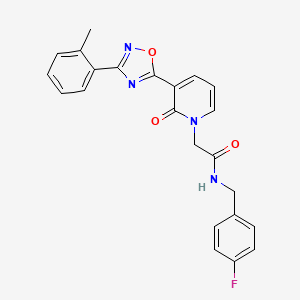 N-(4-fluorobenzyl)-2-[3-[3-(2-methylphenyl)-1,2,4-oxadiazol-5-yl]-2-oxopyridin-1(2H)-yl]acetamide