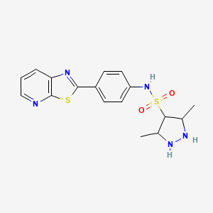 molecular formula C17H15N5O2S2 B2542941 3,5-dimethyl-N-(4-{[1,3]thiazolo[5,4-b]pyridin-2-yl}phenyl)-1H-pyrazole-4-sulfonamide CAS No. 2307957-83-9