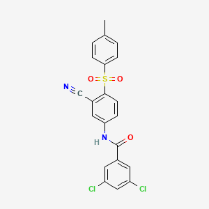 3,5-dichloro-N-{3-cyano-4-[(4-methylphenyl)sulfonyl]phenyl}benzenecarboxamide