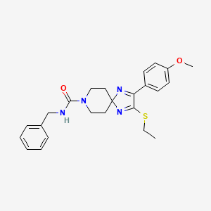molecular formula C24H28N4O2S B2542947 N-benzyl-2-(ethylthio)-3-(4-methoxyphenyl)-1,4,8-triazaspiro[4.5]deca-1,3-diene-8-carboxamide CAS No. 894888-01-8