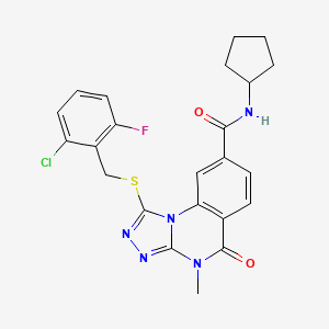 1-[(2-chloro-6-fluorobenzyl)thio]-N-cyclopentyl-4-methyl-5-oxo-4,5-dihydro[1,2,4]triazolo[4,3-a]quinazoline-8-carboxamide