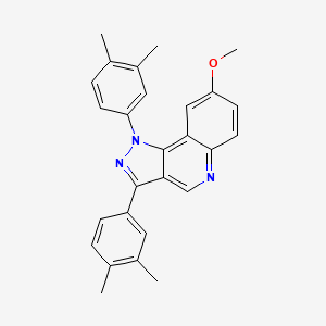 molecular formula C27H25N3O B2542949 1,3-bis(3,4-dimethylphenyl)-8-methoxy-1H-pyrazolo[4,3-c]quinoline CAS No. 901267-91-2
