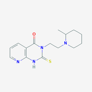 molecular formula C15H20N4OS B2542956 3-[2-(2-methylpiperidin-1-yl)ethyl]-2-sulfanylidene-1H-pyrido[2,3-d]pyrimidin-4-one CAS No. 688793-33-1