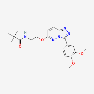 molecular formula C20H25N5O4 B2542959 N-(2-((3-(3,4-dimethoxyphenyl)-[1,2,4]triazolo[4,3-b]pyridazin-6-yl)oxy)ethyl)pivalamide CAS No. 1021066-58-9