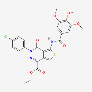 molecular formula C25H22ClN3O7S B2543002 ethyl 3-(4-chlorophenyl)-4-oxo-5-(3,4,5-trimethoxybenzamido)-3H,4H-thieno[3,4-d]pyridazine-1-carboxylate CAS No. 851950-37-3