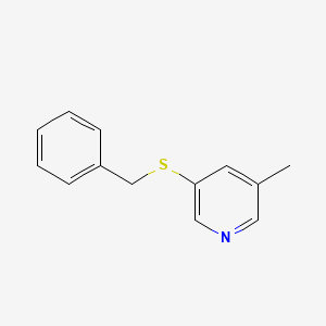 molecular formula C13H13NS B2543050 3-Methyl-5-[(phenylmethyl)thio]pyridine CAS No. 1210868-05-5