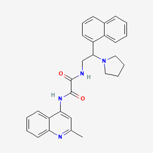 molecular formula C28H28N4O2 B2543052 N'-(2-methylquinolin-4-yl)-N-[2-(naphthalen-1-yl)-2-(pyrrolidin-1-yl)ethyl]ethanediamide CAS No. 941933-82-0