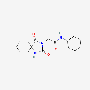 N-cyclohexyl-2-(8-methyl-2,4-dioxo-1,3-diazaspiro[4.5]dec-3-yl)acetamide