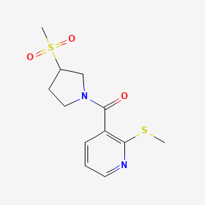 (3-(Methylsulfonyl)pyrrolidin-1-yl)(2-(methylthio)pyridin-3-yl)methanone