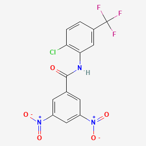 molecular formula C14H7ClF3N3O5 B2543129 N-[2-chloro-5-(trifluoromethyl)phenyl]-3,5-dinitrobenzamide CAS No. 325741-22-8