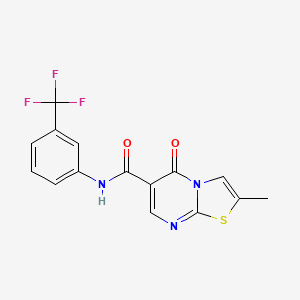 molecular formula C15H10F3N3O2S B2543166 2-methyl-5-oxo-N-(3-(trifluoromethyl)phenyl)-5H-thiazolo[3,2-a]pyrimidine-6-carboxamide CAS No. 896338-82-2