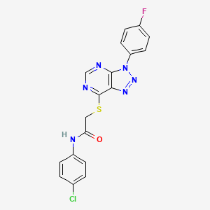 molecular formula C18H12ClFN6OS B2543226 N-(4-chlorophenyl)-2-((3-(4-fluorophenyl)-3H-[1,2,3]triazolo[4,5-d]pyrimidin-7-yl)thio)acetamide CAS No. 863460-00-8