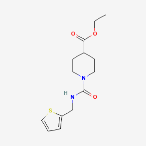 molecular formula C14H20N2O3S B2543326 Ethyl 1-((thiophen-2-ylmethyl)carbamoyl)piperidine-4-carboxylate CAS No. 1286698-86-9