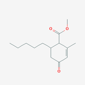 molecular formula C14H22O3 B2543372 Methyl 2-methyl-4-oxo-6-pentylcyclohex-2-ene-1-carboxylate CAS No. 74502-28-6