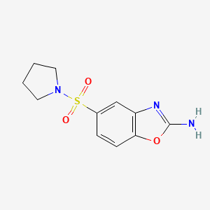 molecular formula C11H13N3O3S B2543385 5-(Pyrrolidin-1-ylsulfonyl)-1,3-benzoxazol-2-amine 