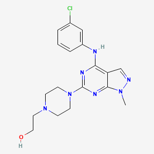 2-(4-(4-((3-chlorophenyl)amino)-1-methyl-1H-pyrazolo[3,4-d]pyrimidin-6-yl)piperazin-1-yl)ethanol