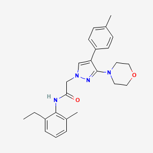 N-(2-ethyl-6-methylphenyl)-2-(3-morpholino-4-(p-tolyl)-1H-pyrazol-1-yl)acetamide