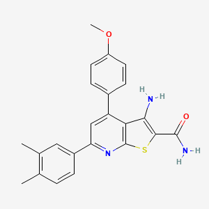 3-Amino-6-(3,4-dimethylphenyl)-4-(4-methoxyphenyl)thieno[2,3-b]pyridine-2-carboxamide