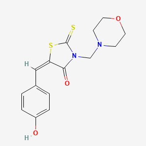 (E)-5-(4-hydroxybenzylidene)-3-(morpholinomethyl)-2-thioxothiazolidin-4-one