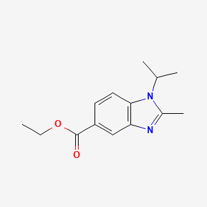 molecular formula C14H18N2O2 B2543408 Ethyl 1-isopropyl-2-methyl-1,3-benzodiazole-5-carboxylate CAS No. 1820735-87-2