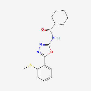 molecular formula C16H19N3O2S B2543421 N-{5-[2-(methylsulfanyl)phenyl]-1,3,4-oxadiazol-2-yl}cyclohexanecarboxamide CAS No. 886909-46-2