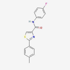 molecular formula C17H13FN2OS B2543437 N-(4-fluorophenyl)-2-(4-methylphenyl)-1,3-thiazole-4-carboxamide CAS No. 400079-13-2
