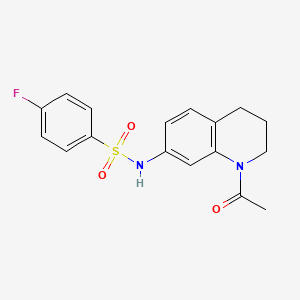 molecular formula C17H17FN2O3S B2543441 N-(1-acetyl-1,2,3,4-tetrahydroquinolin-7-yl)-4-fluorobenzene-1-sulfonamide CAS No. 898465-46-8