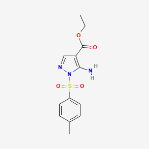 molecular formula C13H15N3O4S B2543466 ethyl 5-amino-1-[(4-methylphenyl)sulfonyl]-1H-pyrazole-4-carboxylate CAS No. 52793-45-0