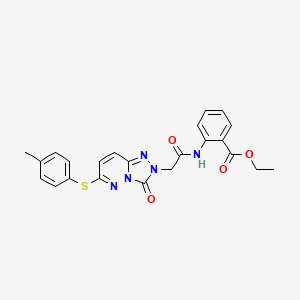 molecular formula C23H21N5O4S B2543472 ethyl 2-(2-{6-[(4-methylphenyl)sulfanyl]-3-oxo-2H,3H-[1,2,4]triazolo[4,3-b]pyridazin-2-yl}acetamido)benzoate CAS No. 1243060-57-2