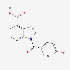 molecular formula C16H12FNO3 B2543530 1-(4-fluorobenzoyl)-2,3-dihydro-1H-indole-4-carboxylic acid CAS No. 1706449-99-1