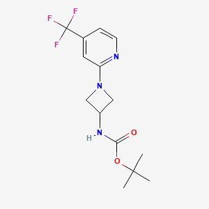molecular formula C14H18F3N3O2 B2543541 tert-butyl N-{1-[4-(trifluoromethyl)pyridin-2-yl]azetidin-3-yl}carbamate CAS No. 2415628-64-5