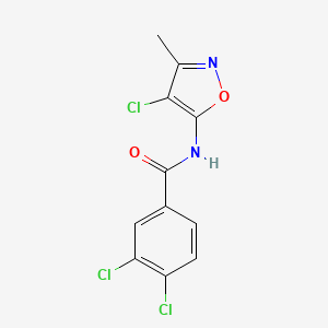 molecular formula C11H7Cl3N2O2 B2543565 3,4-dichloro-N-(4-chloro-3-methyl-1,2-oxazol-5-yl)benzamide CAS No. 478262-52-1