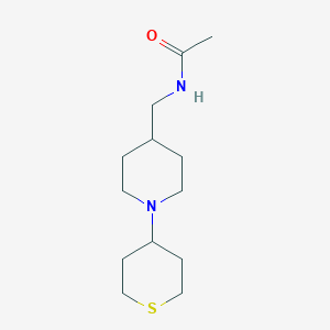 molecular formula C13H24N2OS B2543571 N-((1-(tetrahydro-2H-thiopyran-4-yl)piperidin-4-yl)methyl)acetamide CAS No. 2034307-57-6