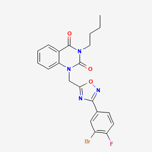 1-((3-(3-bromo-4-fluorophenyl)-1,2,4-oxadiazol-5-yl)methyl)-3-butylquinazoline-2,4(1H,3H)-dione