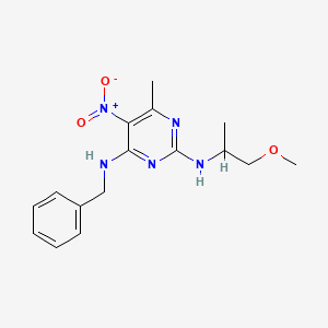 N4-benzyl-N2-(1-methoxypropan-2-yl)-6-methyl-5-nitropyrimidine-2,4-diamine