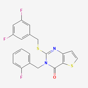 2-[(3,5-difluorobenzyl)sulfanyl]-3-(2-fluorobenzyl)thieno[3,2-d]pyrimidin-4(3H)-one