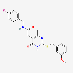 N-(4-fluorobenzyl)-2-(2-((3-methoxybenzyl)thio)-4-methyl-6-oxo-1,6-dihydropyrimidin-5-yl)acetamide
