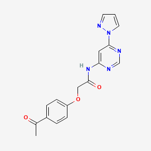 N-(6-(1H-pyrazol-1-yl)pyrimidin-4-yl)-2-(4-acetylphenoxy)acetamide