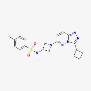molecular formula C20H24N6O2S B2543626 N-(1-(3-cyclobutyl-[1,2,4]triazolo[4,3-b]pyridazin-6-yl)azetidin-3-yl)-N,4-dimethylbenzenesulfonamide CAS No. 2319638-49-6